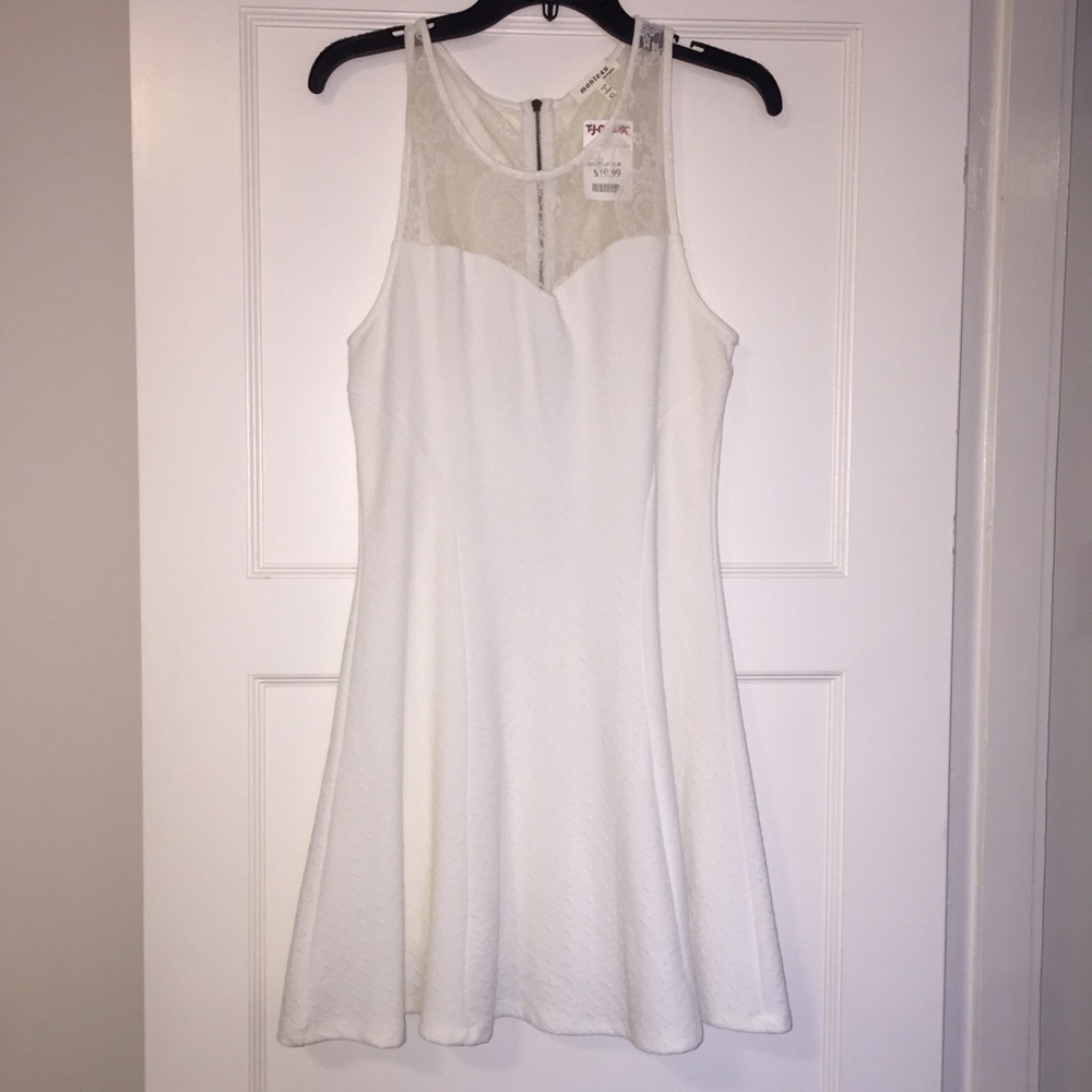 White Laced-Back Dress
